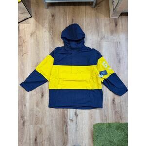 Palace x Gap Colorblock Windbreaker Anorak Jacket Navy Blue Yellow Logo NWT